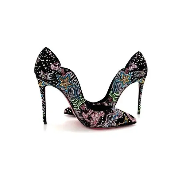 NEW Christian Louboutin Limited Edition Hot Chick Starlight Crystals Pumps 38 - Picture 4 of 10